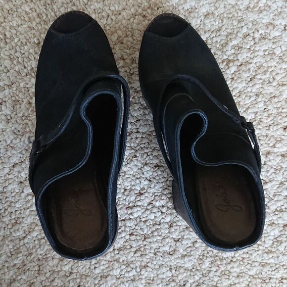 Joie black leather platform mule heels size 38 - Picture 4 of 13